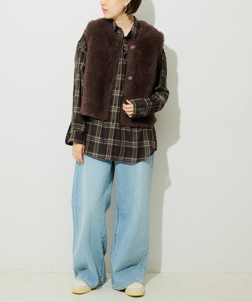 スローブイエナ　フェイクファーニットベスト スローブ イエナ SLOBE IENA 《予約》フェイクファーニットベスト