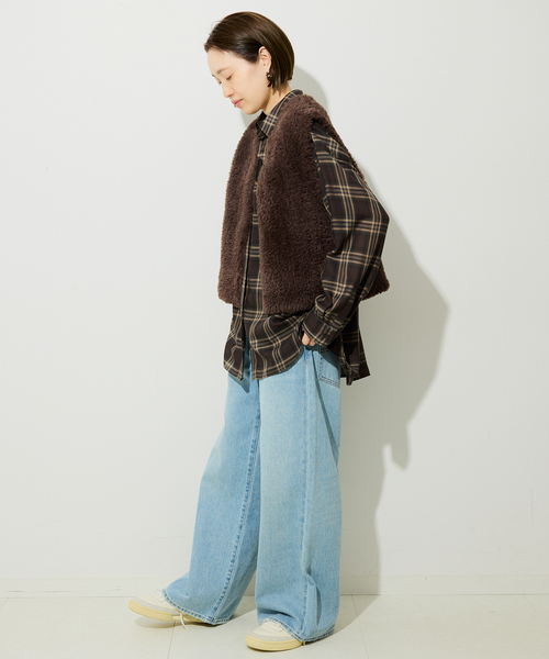 SLOBE IENA（スローブイエナ）の「フェイクファーニットベスト（ベスト・レディース・ブラウン/ベージュ・FREE）」の10枚目の写真