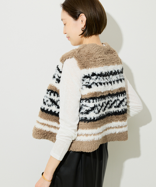 SLOBE IENA（スローブイエナ）の「フェイクファーニットベスト（ベスト・レディース・ブラウン/ベージュ・FREE）」の22枚目の写真