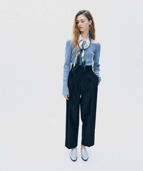 uncrave（アンクレイヴ）の「チノギャバジン ベーシックトラウザー（その他パンツ・レディース・ベージュ系/ネイビー系/ベージュ系1/ホワイト系・2/1/0）」の6枚目の写真