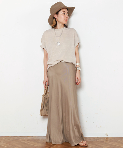 EVERYDAY I LIKE.（エヴリディアイライク）の「*Relax T-shirt（Tシャツ/カットソー・レディース・キャメル/カーキ/ベージュ・FREE）」の9枚目の写真