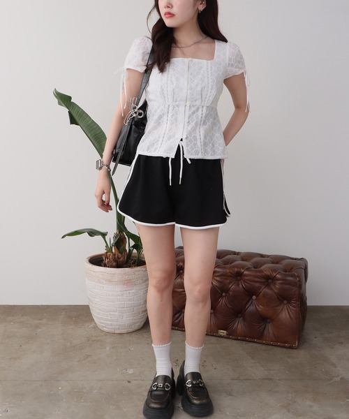 ROOPTOKYO(ループトウキョウ)の「ラインアクセントホットパンツ 夏物 夏服(スウェットパンツ・レディース・ブルー/ブラック/ライトグレー・FREE)」の20枚目の写真