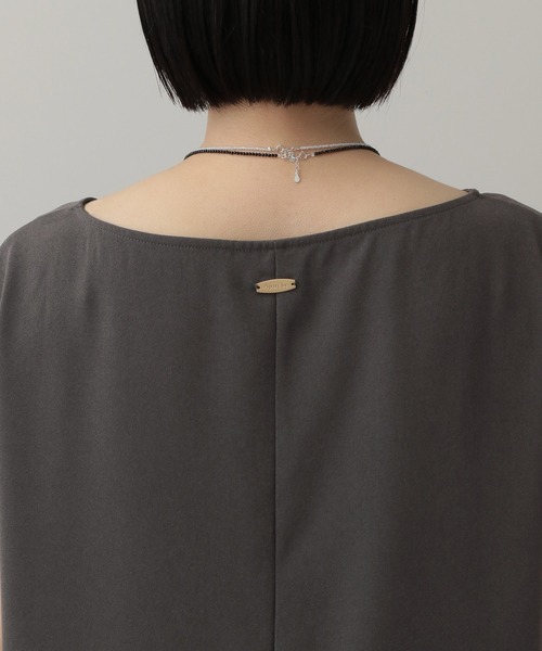 A part by（アパートバイ）の「ソフトジョーゼットルーズＴ（Tシャツ/カットソー・レディース・チャコールグレー/アイボリー/ブラック・FREE）」の10枚目の写真