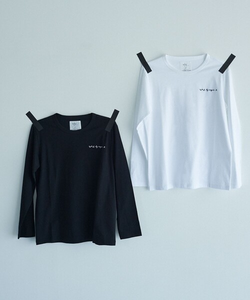 To b. by agnes b.（トゥービーバイアニエスベー）の「＜To b. by agnes b.コラボ＞ロゴ ロングスリーブ Tシャツ（Tシャツ/カットソー・レディース・ブラック/オフホワイト・FREE）」の3枚目の写真