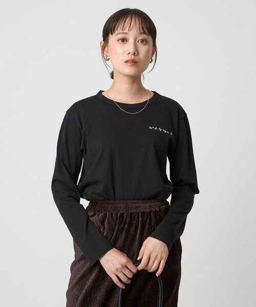 To b. by agnes b.（トゥービーバイアニエスベー）の「＜To b. by agnes b.コラボ＞ロゴ ロングスリーブ Tシャツ（Tシャツ/カットソー・レディース・ブラック/オフホワイト・FREE）」の7枚目の写真