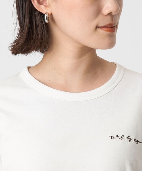 To b. by agnes b.（トゥービーバイアニエスベー）の「＜To b. by agnes b.コラボ＞ロゴ ロングスリーブ Tシャツ（Tシャツ/カットソー・レディース・ブラック/オフホワイト・FREE）」の12枚目の写真