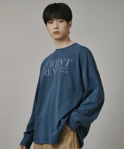 Verdnt(バーダント)の「キャンパスピグメント ブロックコア 長袖Tシャツ(Tシャツ/カットソー・メンズ・ブルー/チャコールグレー/ブラック・MEDIUM/LARGE)」の3枚目の写真
