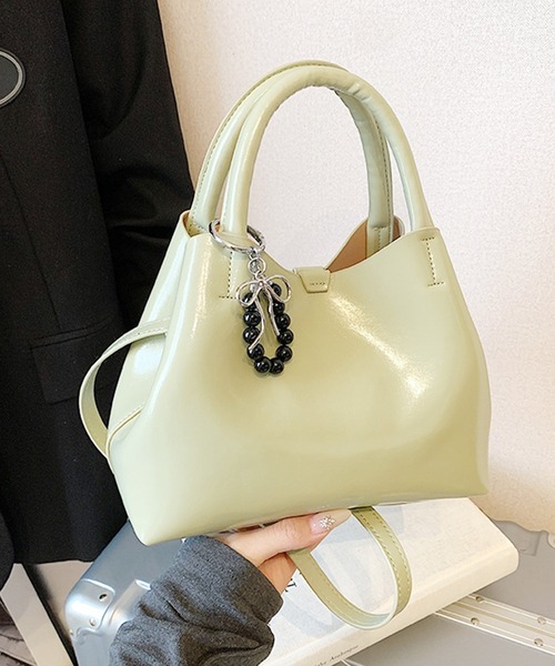 Lace Ladies(レースレディース)の「コンパクト スクエア 2WAY シンプル ショルダーバッグ(トートバッグ・レディース・ブラック/アイボリー/ベージュ/グリーン/ピンク・FREE)」の21枚目の写真