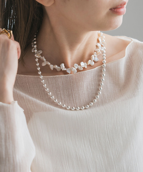 Curensology MIHOKO＆SAKAI　淡水パールネックレス（大粒） Curensology MIHOKO＆SAKAI 淡水パールネックレス（大粒