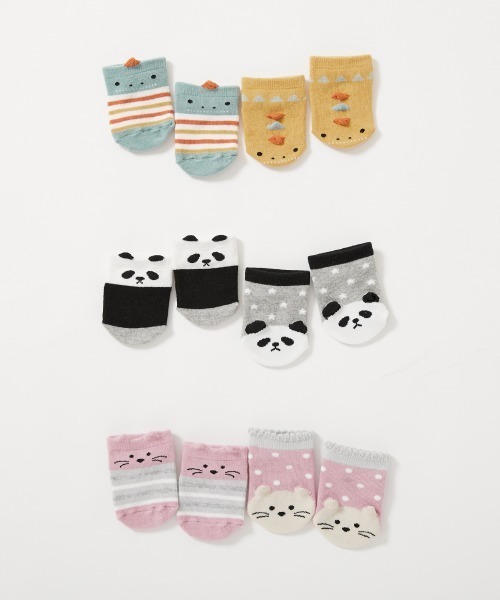 devirock(デビロック)の「2足セット ベビー立体ソックス(ベビーシューズ/ベビーソックス・キッズ・オレンジ系その他/ピンク系その他/ブラック系その他・XXS)」の4枚目の写真