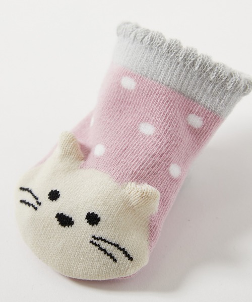 devirock(デビロック)の「2足セット ベビー立体ソックス(ベビーシューズ/ベビーソックス・キッズ・オレンジ系その他/ピンク系その他/ブラック系その他・XXS)」の5枚目の写真