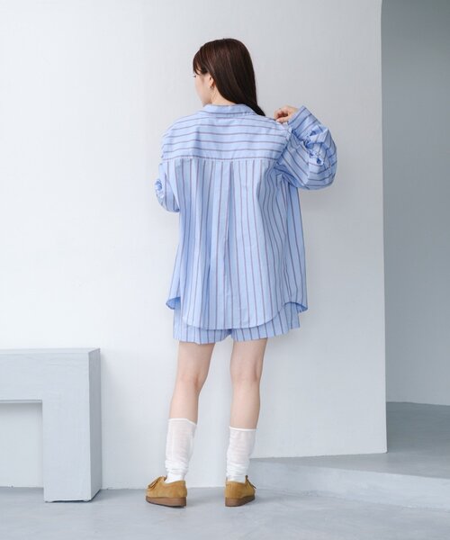 Kastane(カスタネ)の「【セットアップ対応】ストライプショートパンツ(その他パンツ・レディース・サックスブルー/アイボリー・FREE)」の12枚目の写真