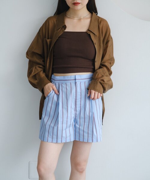 Kastane(カスタネ)の「【セットアップ対応】ストライプショートパンツ(その他パンツ・レディース・サックスブルー/アイボリー・FREE)」の14枚目の写真