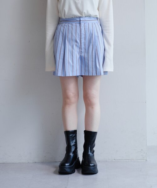 Kastane(カスタネ)の「【セットアップ対応】ストライプショートパンツ(その他パンツ・レディース・サックスブルー/アイボリー・FREE)」の18枚目の写真