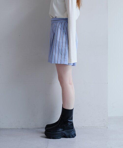 Kastane(カスタネ)の「【セットアップ対応】ストライプショートパンツ(その他パンツ・レディース・サックスブルー/アイボリー・FREE)」の19枚目の写真