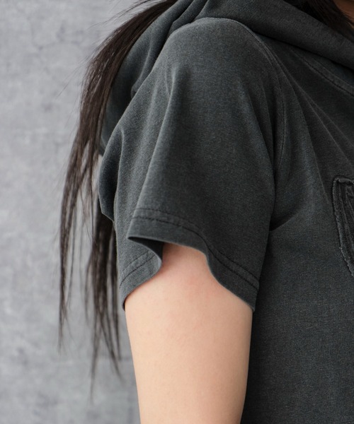 WEGO(ウィゴー)の「WEGO/ピグメントフードちびT(Tシャツ/カットソー・レディース・ネイビー/スミクロ・FREE)」の20枚目の写真