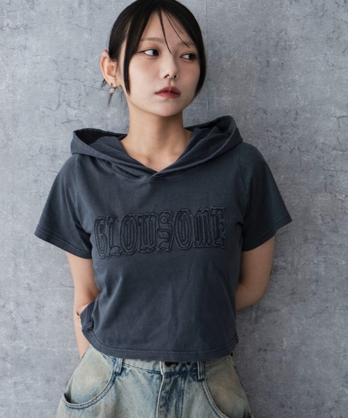 WEGO(ウィゴー)の「WEGO/ピグメントフードちびT(Tシャツ/カットソー・レディース・ネイビー/スミクロ・FREE)」の14枚目の写真