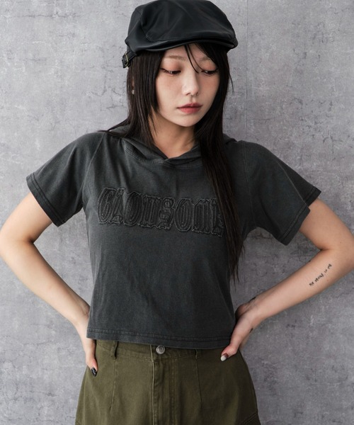 WEGO(ウィゴー)の「WEGO/ピグメントフードちびT(Tシャツ/カットソー・レディース・ネイビー/スミクロ・FREE)」の18枚目の写真