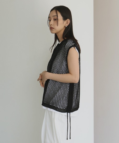 hellam（へラム）の「シャーリングメッシュタンク（タンクトップ・レディース・ブラウン/アイボリー/ブラック/グレー・FREE）」の20枚目の写真