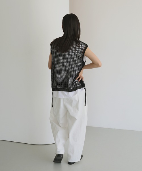 hellam（へラム）の「シャーリングメッシュタンク（タンクトップ・レディース・ブラウン/アイボリー/ブラック/グレー・FREE）」の22枚目の写真