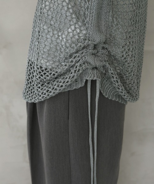 hellam（へラム）の「シャーリングメッシュタンク（タンクトップ・レディース・ブラウン/アイボリー/ブラック/グレー・FREE）」の7枚目の写真