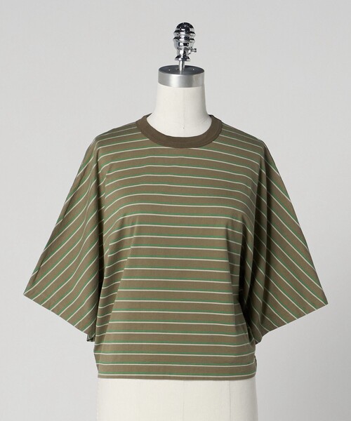 LOEFF（ロエフ）の「＜LOEFF＞マルチボーダー ドルマンスリーブ カットソー（Tシャツ/カットソー・レディース・ダークグレー/ベージュ・FREE）」の2枚目の写真