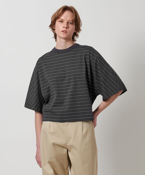 LOEFF（ロエフ）の「＜LOEFF＞マルチボーダー ドルマンスリーブ カットソー（Tシャツ/カットソー・レディース・ダークグレー/ベージュ・FREE）」の4枚目の写真