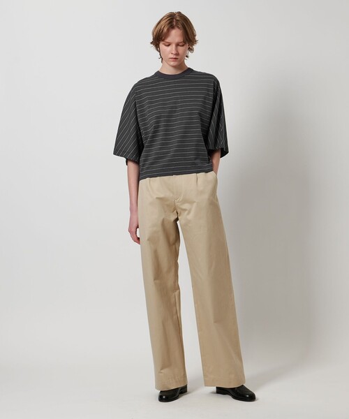 LOEFF（ロエフ）の「＜LOEFF＞マルチボーダー ドルマンスリーブ カットソー（Tシャツ/カットソー・レディース・ダークグレー/ベージュ・FREE）」の5枚目の写真