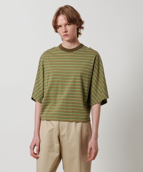 LOEFF（ロエフ）の「＜LOEFF＞マルチボーダー ドルマンスリーブ カットソー（Tシャツ/カットソー・レディース・ダークグレー/ベージュ・FREE）」の7枚目の写真