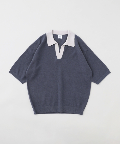 EDIFICE（エディフィス）の「メッシュ ハーフスリーブ スキッパー（ポロシャツ・メンズ・ブラック/ブルー/イエロー系その他・MEDIUM/LARGE）」の2枚目の写真