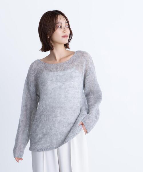 NATURAL BEAUTY BASIC(ナチュラルビューティーベーシック)の「◇モヘヤブレンドニット(ニット/セーター・レディース・グレー/パープル/ベージュ・FREE)」の3枚目の写真