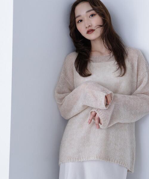 NATURAL BEAUTY BASIC(ナチュラルビューティーベーシック)の「◇モヘヤブレンドニット(ニット/セーター・レディース・グレー/パープル/ベージュ・FREE)」の13枚目の写真