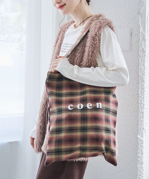 coen（コーエン）の「coen（コーエン）ロゴショップトートバッグ（トートバッグ・レディース・その他2/その他1/シルバー/ライトグレー/グレー・FREE）」の5枚目の写真