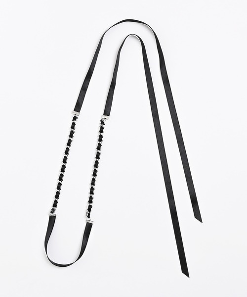 Narcissus（ナルシス）の「サテンリボンチェーンベルト（ベルト・レディース・ホワイト/ブラック・FREE）」の5枚目の写真