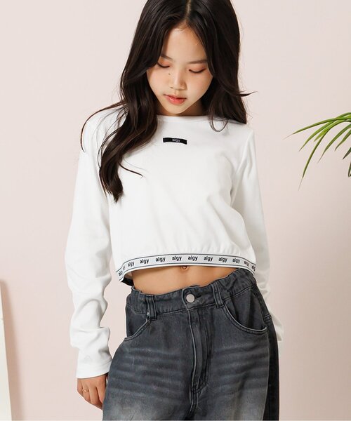 algy（アルジー）の「フライスロゴゴムロンT（Tシャツ/カットソー・キッズ・ピンク/ブラック/オフホワイト・SMALL/MEDIUM/X-SMALL/XX-SMALL）」の2枚目の写真