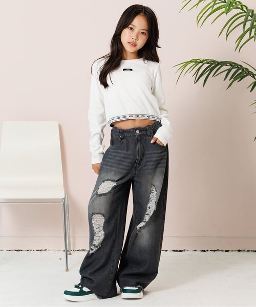 algy（アルジー）の「フライスロゴゴムロンT（Tシャツ/カットソー・キッズ・ピンク/ブラック/オフホワイト・SMALL/MEDIUM/X-SMALL/XX-SMALL）」の11枚目の写真