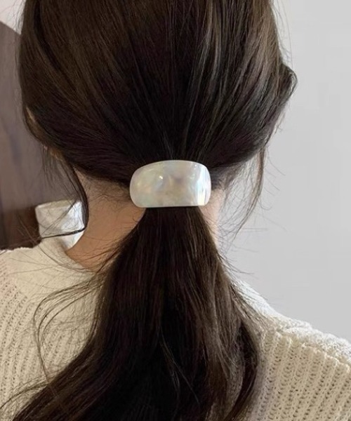 E&C closet…（イーアンドシークローゼット）の「ミックスカラーカーブヘアゴム（ヘアゴム・レディース・パープル/ベージュ/ホワイト/ブラウン/グリーン/ブルー/ブラック・FREE）」の2枚目の写真