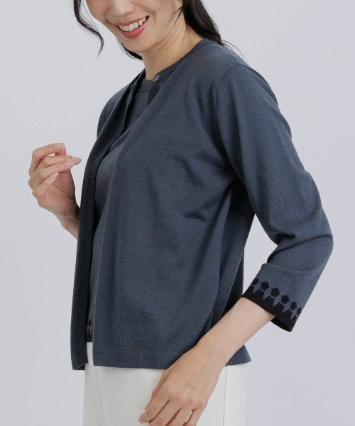 STUDIO PICONE(スタジオピッコーネ)の「ウール100%アンサンブル風2WAYニット(ニット/セーター・レディース・オレンジ/ブルー/グレー/ライトオレンジ系・M/L)」の17枚目の写真