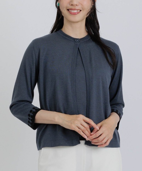 STUDIO PICONE(スタジオピッコーネ)の「ウール100%アンサンブル風2WAYニット(ニット/セーター・レディース・オレンジ/ブルー/グレー/ライトオレンジ系・M/L)」の18枚目の写真