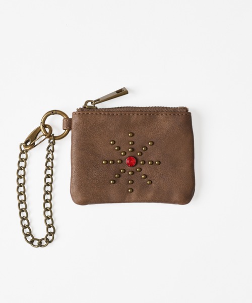 WISH FOR EVER（ウィッシュフォーエバー）の「STUDS DESIGN COIN CASE / スタッズデザインコインケース（コインケース・メンズ・ブラウン/ブラック・FREE）」の2枚目の写真