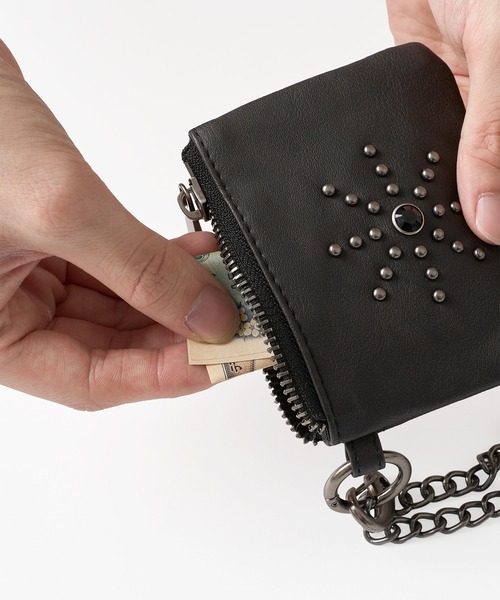 WISH FOR EVER（ウィッシュフォーエバー）の「STUDS DESIGN COIN CASE / スタッズデザインコインケース（コインケース・メンズ・ブラウン/ブラック・FREE）」の10枚目の写真