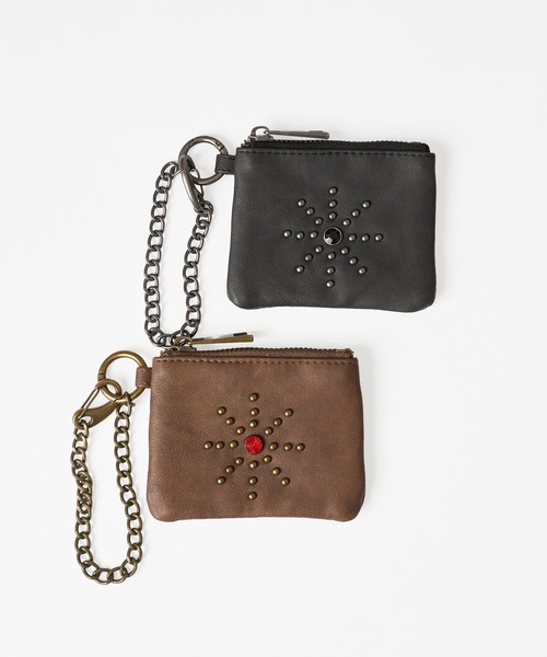 WISH FOR EVER（ウィッシュフォーエバー）の「STUDS DESIGN COIN CASE / スタッズデザインコインケース（コインケース・メンズ・ブラウン/ブラック・FREE）」の7枚目の写真
