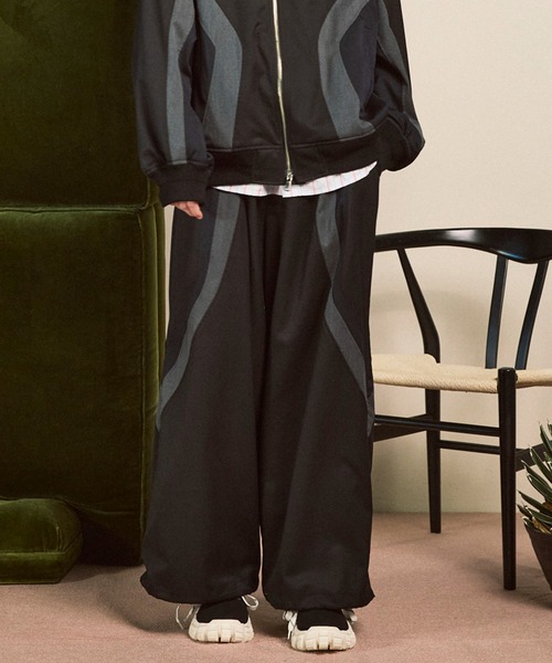 UNISEX》Wool Mixed Prime-Wide Track Pants/ウールミックス