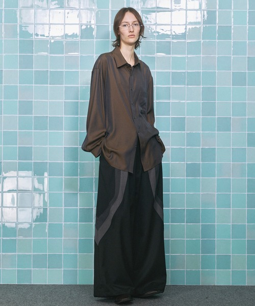 MAISON SPECIAL(メゾンスペシャル)の「《UNISEX》Wool Mixed Prime-Wide Track Pants/ウールミックスプライムワイドトラックパンツ【MAISON SPECIAL/メゾンスペシャル】(その他パンツ・メンズ・ネイビー/ブラック・0/1)」の20枚目の写真