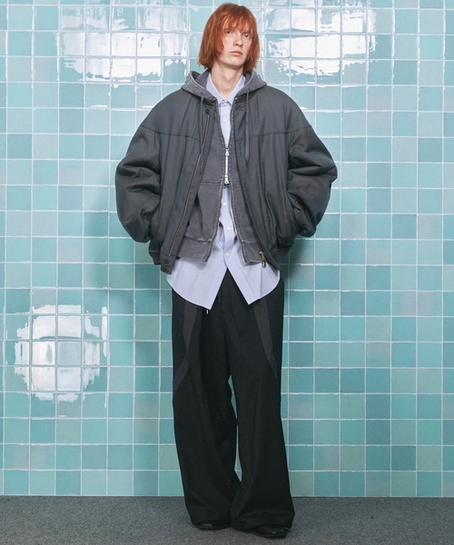MAISON SPECIAL(メゾンスペシャル)の「《UNISEX》Wool Mixed Prime-Wide Track Pants/ウールミックスプライムワイドトラックパンツ【MAISON SPECIAL/メゾンスペシャル】(その他パンツ・メンズ・ネイビー/ブラック・0/1)」の14枚目の写真