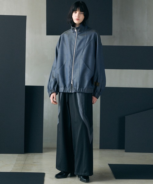 MAISON SPECIAL(メゾンスペシャル)の「《UNISEX》Wool Mixed Prime-Wide Track Pants/ウールミックスプライムワイドトラックパンツ【MAISON SPECIAL/メゾンスペシャル】(その他パンツ・メンズ・ネイビー/ブラック・0/1)」の14枚目の写真