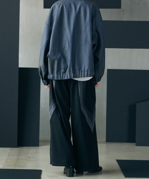 MAISON SPECIAL(メゾンスペシャル)の「《UNISEX》Wool Mixed Prime-Wide Track Pants/ウールミックスプライムワイドトラックパンツ【MAISON SPECIAL/メゾンスペシャル】(その他パンツ・メンズ・ネイビー/ブラック・0/1)」の20枚目の写真