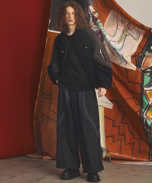 MAISON SPECIAL(メゾンスペシャル)の「《UNISEX》Wool Mixed Prime-Wide Track Pants/ウールミックスプライムワイドトラックパンツ【MAISON SPECIAL/メゾンスペシャル】(その他パンツ・メンズ・ネイビー/ブラック・0/1)」の17枚目の写真