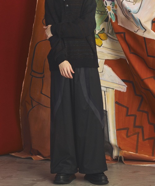 MAISON SPECIAL(メゾンスペシャル)の「《UNISEX》Wool Mixed Prime-Wide Track Pants/ウールミックスプライムワイドトラックパンツ【MAISON SPECIAL/メゾンスペシャル】(その他パンツ・メンズ・ネイビー/ブラック・0/1)」の21枚目の写真