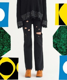 soduk（スドーク）の「colored stitch slit knit short pants